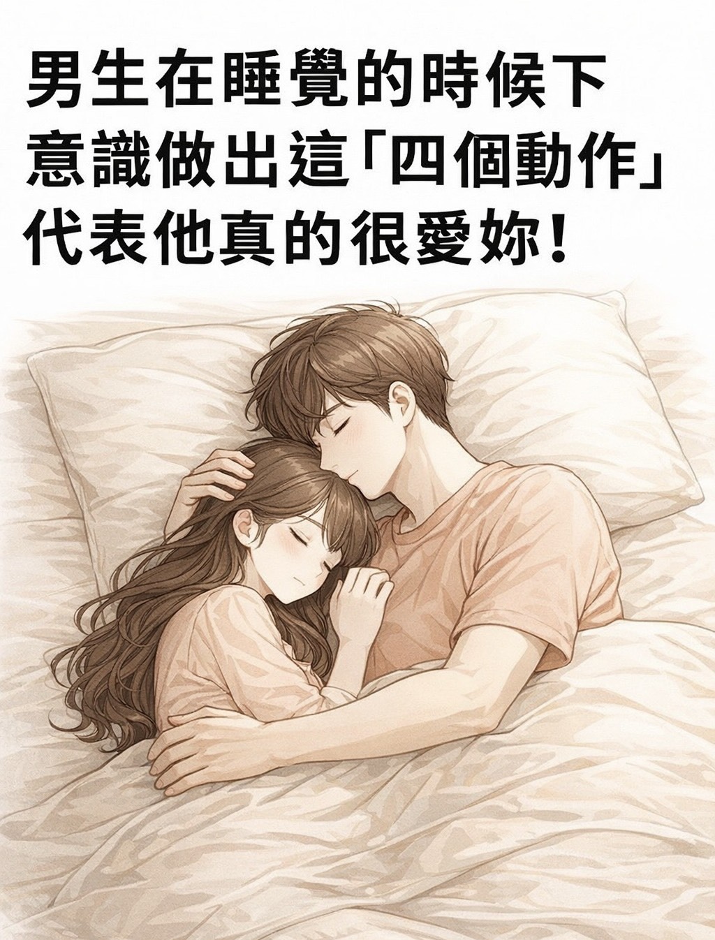 男生在睡覺的時候下意識做出這「四個動作」代表他真的很愛妳！