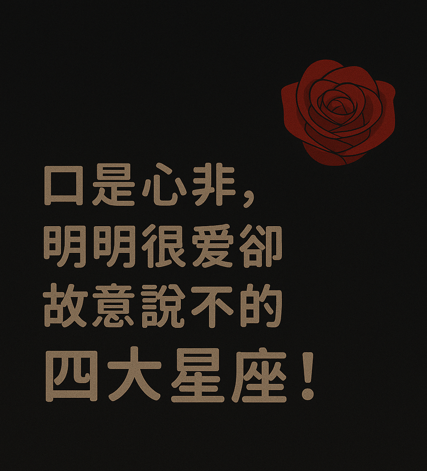 口是心非，明明很愛卻故意說不的四大星座！