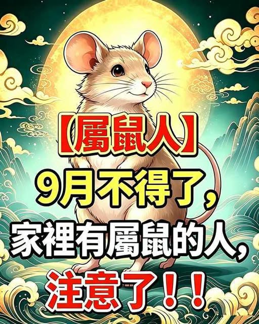 【屬鼠人】9月不得了，家裡有屬鼠的人，注意了！！