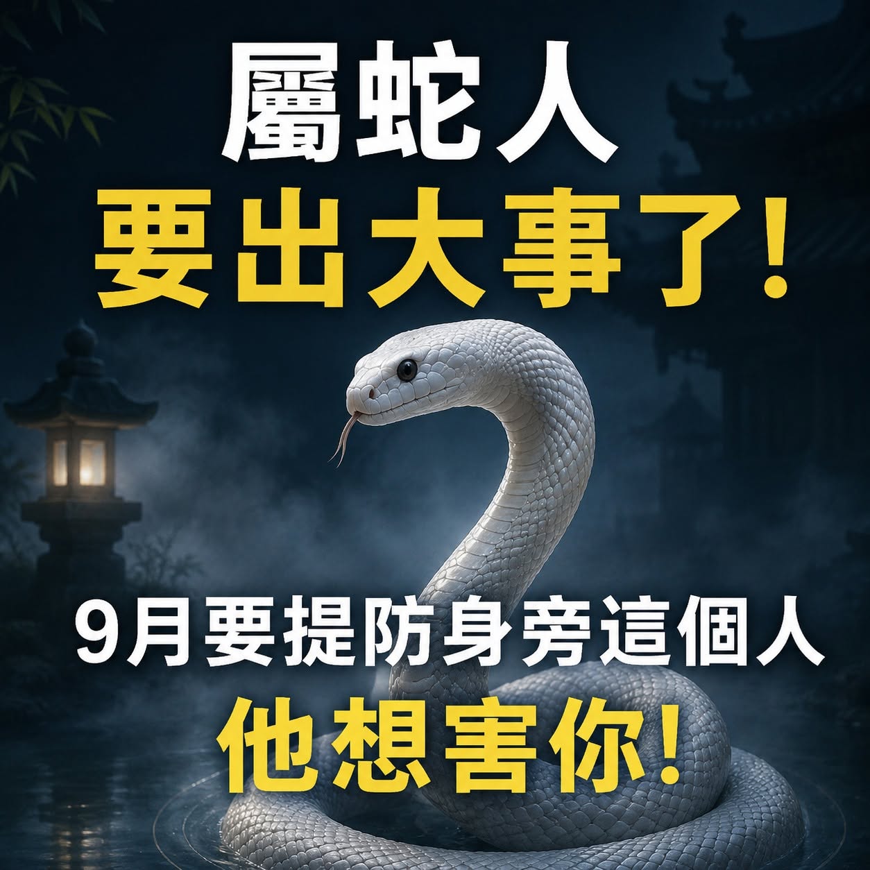 屬蛇人要出大事了！9月要提防身旁這個人，現在還在假裝對你好！